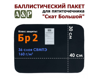 Баллистический пакет для пятиточечника "Скат Большой". Класс защитной структуры Бр 2.